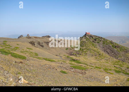 Sierra Nevada, with old restored 1902 observatory Mojon del Trigo, KYOTO reflector telescope, Andalusia, Spain. Stock Photo