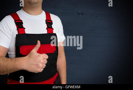 thumbs up is shown by craftsman template. Stock Photo