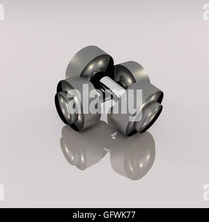3D rendering of a pair of dumbbell in white background Stock Photo
