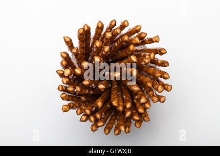 Pretzel sticks on white Stock Photo