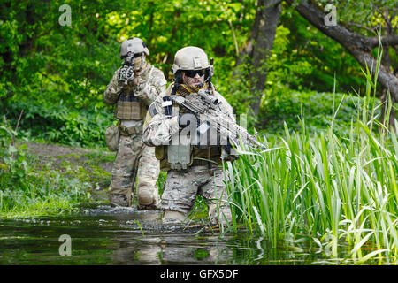 Green Berets soldiers in action Stock Photo