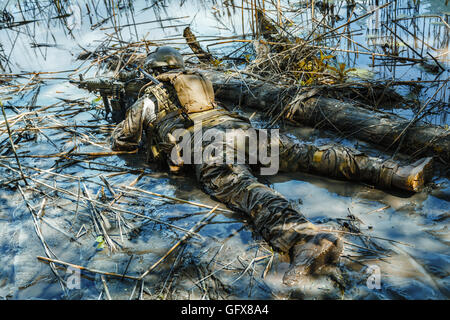 Green Beret in action Stock Photo