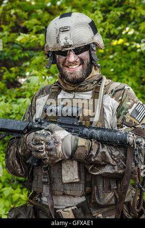 Green Beret in action Stock Photo