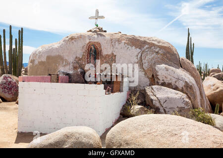 Guadalupe's Virgin at the Valley of the Candles Stock Photo