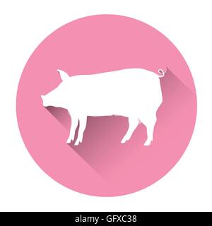 Pig Farm Animal Silhouette Icon Stock Vector