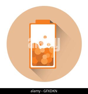 Orange Battery Half Charge Icon Stock Vector