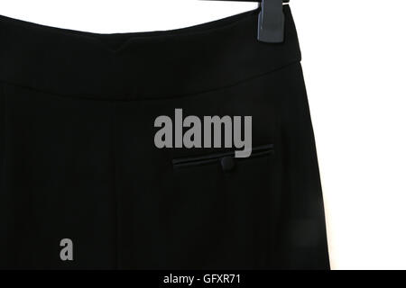 Close Up Of Back Pocket On Black Trousers Stock Photo