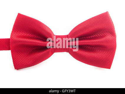 Close up of red bow tie isolated on white background Stock Photo