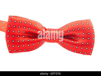 Plaid bow tie close up on white isolated on white background Stock Photo