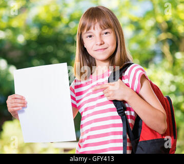 Girl back to school Stock Photo