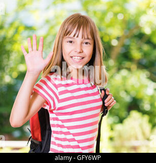 Girl back to school Stock Photo