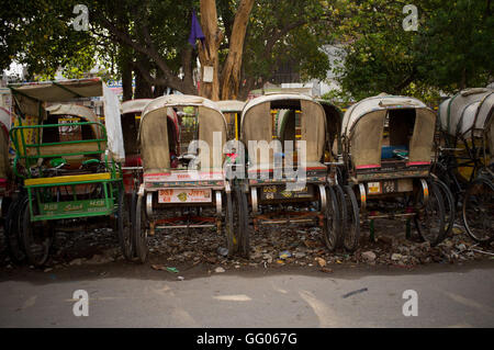 Amritsar, Punjab, India. 12th May, 2013. File Image - Parked Cycle rickshaws in Amritsar, India. Note for Editors: This image belongs to a personal work that was shot on 2013 along Iran, Turkey and India named ''The Passenger - Lost Photos' © Jordi Boixareu/ZUMA Wire/Alamy Live News Stock Photo