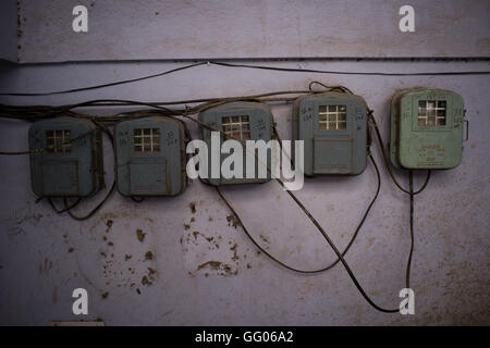 Amritsar, Punjab, India. 12th May, 2013. File Image - Electricity meter boxes in a building of Amritsar, India. © Jordi Boixareu/ZUMA Wire/Alamy Live News Stock Photo