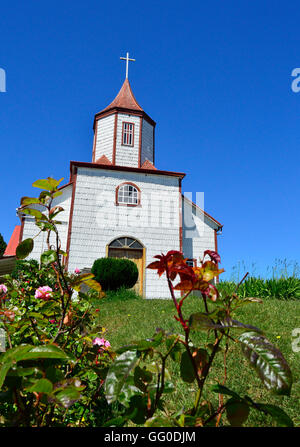 Wooden church in Ancud, Chiloe Island, Chile Stock Photo