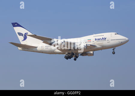 Kuala Lumpur/Malaysia Februar 10, 2015: The rare Boeing 747SP from Iran Air at Kuala Lumpur Airport. Stock Photo