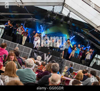 Fochabers Scotland, UK. 31st July 2016. This is the Fochabers Fiddlers at Speyfest music festival Fochabers, Moray, Scotland. Stock Photo