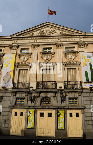 Spanish Theatre, built in 16th century, Plaza de Santa Ana, El Barrio de las Letras, Madrid, Spain Stock Photo