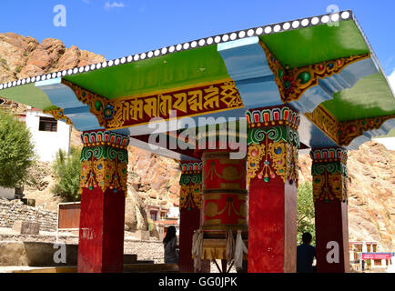 A Tibetan prayer wheel at Hemis monastery Stock Photo