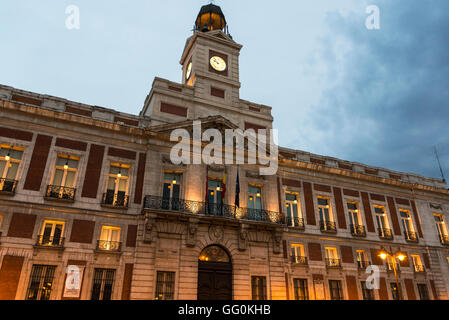 Old Royal Post Office building now the regional government office, Puerta del Sol, Madrid, Spain Stock Photo
