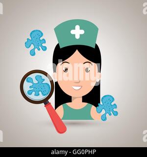 nurse service search healthy Stock Vector