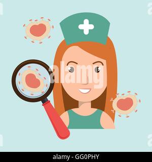 nurse service search healthy Stock Vector
