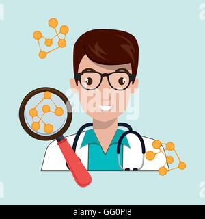 nurse service search healthy Stock Vector
