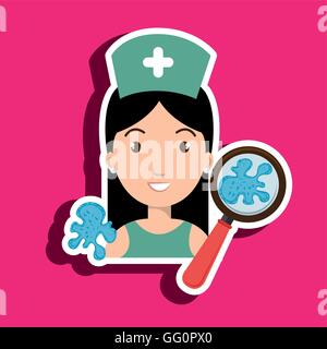 nurse service search healthy Stock Vector