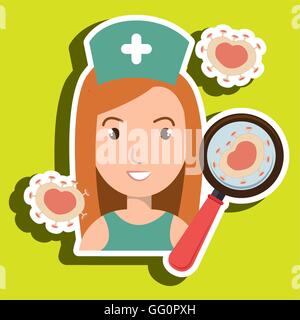 nurse service search healthy Stock Vector