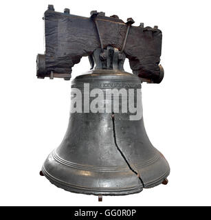 U.S. Liberty Bell in Philadelphia Isolated on White Background Stock Photo