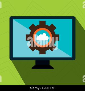screen gears system symbol Stock Vector