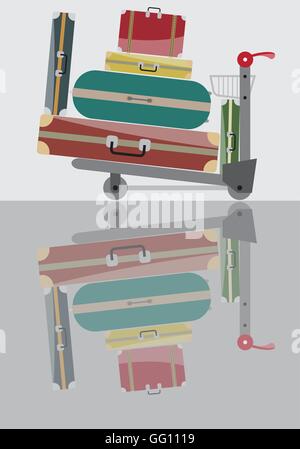 Luggage Trolley Vector Illustration Stock Vector