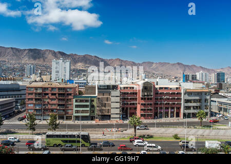 view of downtown city of Antofagasta in northern Chile Stock Photo