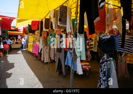 Lagunilla Market clothing section in Mexico City, Mexico Stock Photo