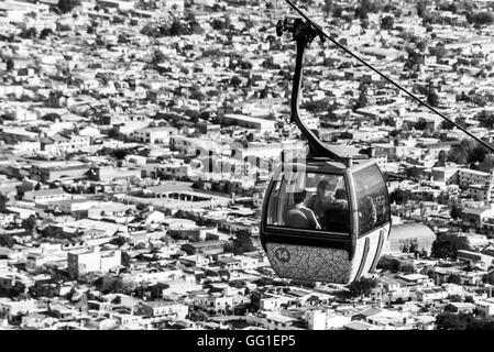 cable car in the city of Salta, Argentina. Black and white Stock Photo