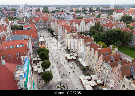 View on the city center of Gdansk. The city is the historical capital of Polish Pomerania with medieval old town architecture Stock Photo