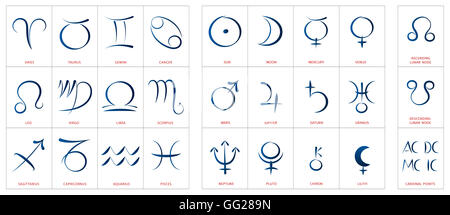 Astrological Signs of Planets (Astrology Symbols set Stock Photo - Alamy