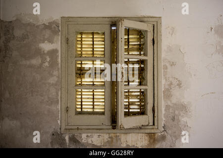Window in a derelict building Stock Photo