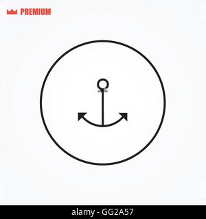 Rounded minimalist vector anchor icon Stock Vector