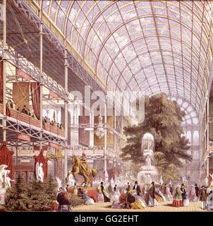Queen Victoria and Prince Albert inaugurating the great 1851 exhibition. The Crystal Palace (detail)  1851    England London, Victoria and Albert museum Stock Photo