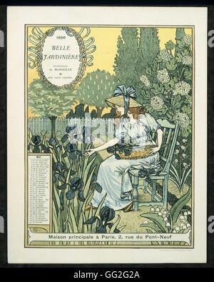 Eugène Grasset French school Calendar page from La Belle Jardiniere, year 1896: the month of May Drawing Stock Photo