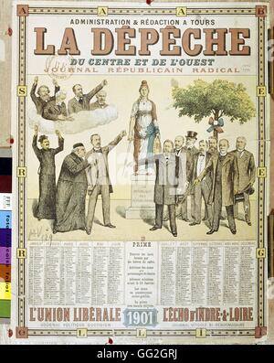 Front page of La Dépêche, radical Republican newspaper. French, 1901. Private collection Stock Photo