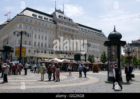 The historic Radisson Blu Carlton Hotel on Hviezdoslavovo námestie (Hviezdoslavovo Square), one of the best known squares in Bra Stock Photo