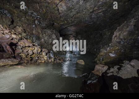 Lofthellir Lava Ice Cave Expedition - May 2016 | usage worldwide Stock Photo