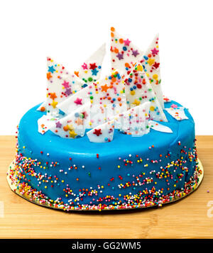 Multicolored Birthday Cake With Colorful Sprinkles Turquoise Stock 