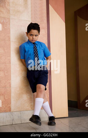 Punished school boy Stock Photo