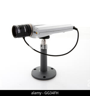 Axis Network camera on a white background Stock Photo