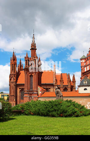 St. Anne's Church, part of the historical ensemble of Bernardines, Vilnius, Lithuania Stock Photo