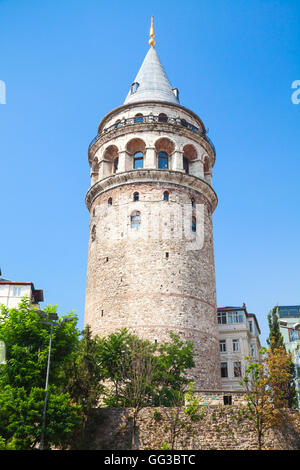 Galata tower, one of the most popular landmarks of Istanbul, Turkey Stock Photo
