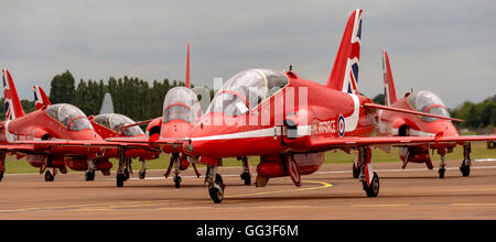 Red Arrows, BAE Hawk T1, Royal Air Force Display Team Stock Photo