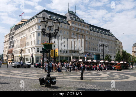 The historic Radisson Blu Carlton Hotel on Hviezdoslavovo námestie (Hviezdoslavovo Square), one of the best-known squares in Bra Stock Photo